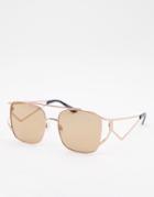Jeepers Peepers Rose Gold Tinted Sunglasses