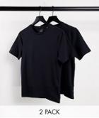 Only & Sons 2 Pack Crew Neck T-shirts In Black