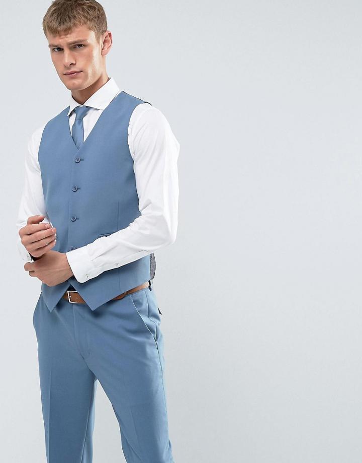 Asos Skinny Vest In Airforce Blue - Blue