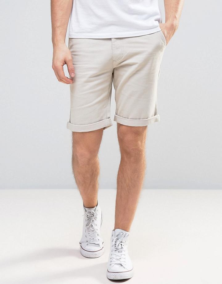 D-struct Turn Up Chino Shorts - Stone