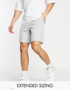 Asos Design Oversized Polar Fleece Short In Gray Heather