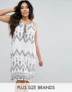 Diya Printed Halter Cami Dress - White