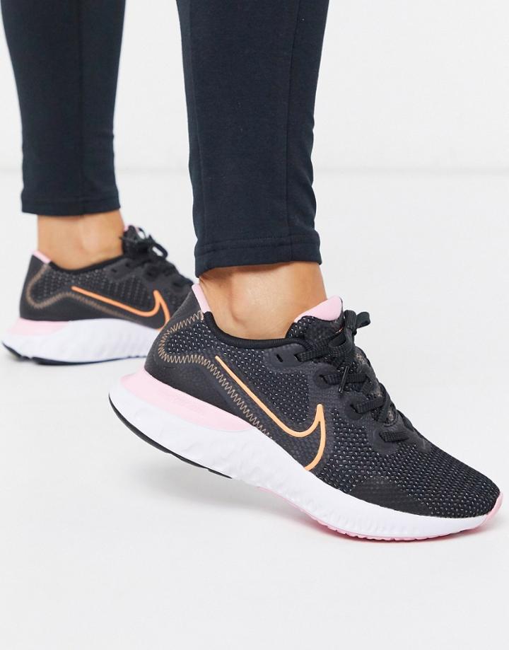 Nike Running Renew Run Sneakers In Black