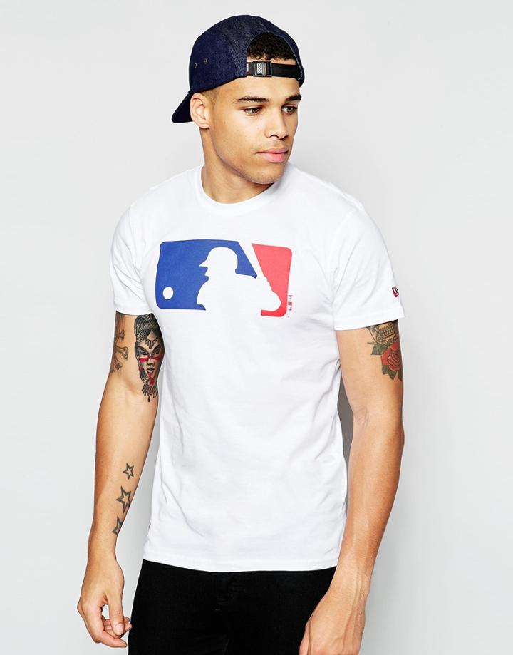 New Era T-shirt With Batter Logo - White