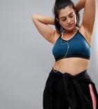 Nola Seamless Racer Back Crop Top In Teal - Blue