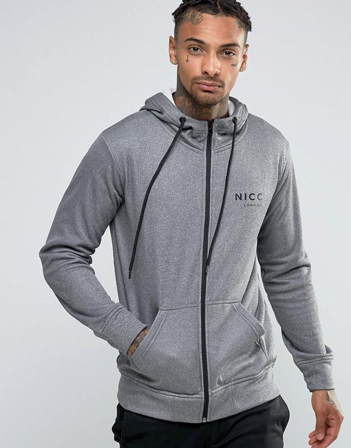 Nicce London Lux Zip Up Hood - Gray