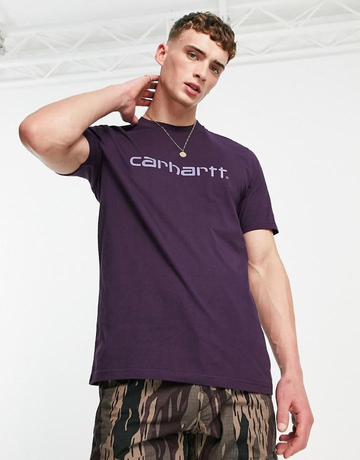 Carhartt Wip Script T-shirt In Purple
