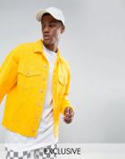 Granted Oversized Denim Jacket In Yellow Overdye - Yellow