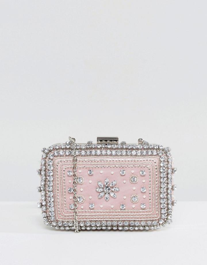 New Look Embellished Clutch Bag - Pink