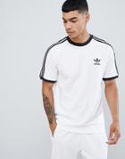 Adidas Originals 3 Stripe T-shirt In Black - White