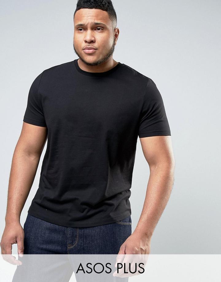 Asos Plus T-shirt In Black - Black