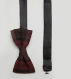 Noose & Monkey Bow Tie In Plaid Check - Red