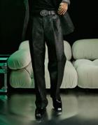 Asos Design Wide Leg Suit Pants With Moire Jacquard In Black