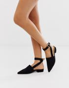 Raid Sanoura Black Open Back Flat Shoes