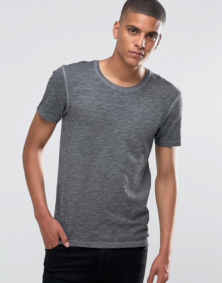 Esprit Longline Acid Wash T-shirt - Black