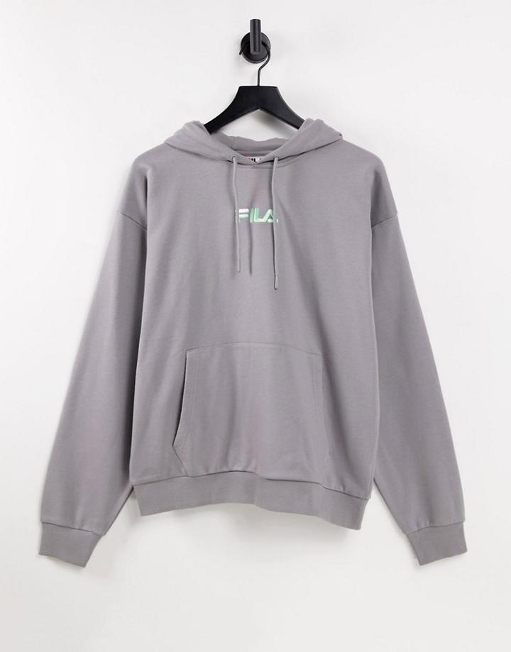Fila Jamal Chest Logo Hoodie In Gray-grey