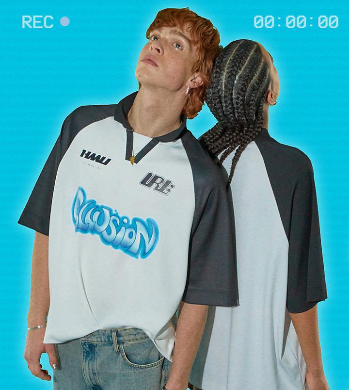 Collusion Oversized Football Style T-shirt With Print In White
