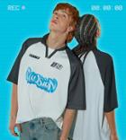Collusion Oversized Football Style T-shirt With Print In White