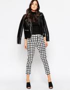 Ax Paris Tailored Pants In Grid Print - Multi