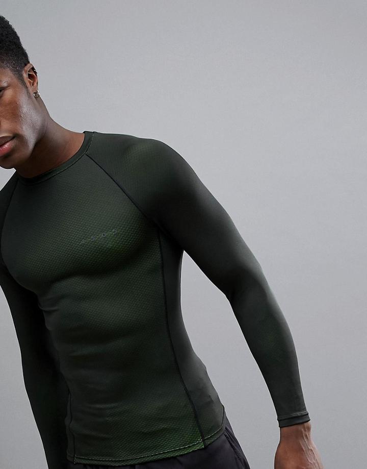 Asos 4505 Long Sleeve T-shirt In 2-tone Jersey - Yellow