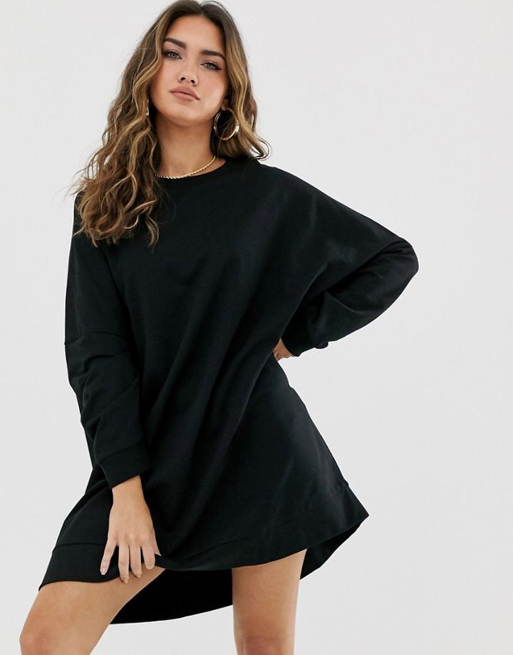 Asos Design Extreme Oversized Sweat Dress-black