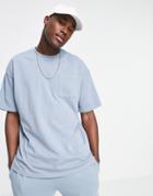 New Look Oversized Coordinating Washed T-shirt In Blue-blues