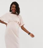 Asos Design Maternity Wiggle Midi Dress-pink