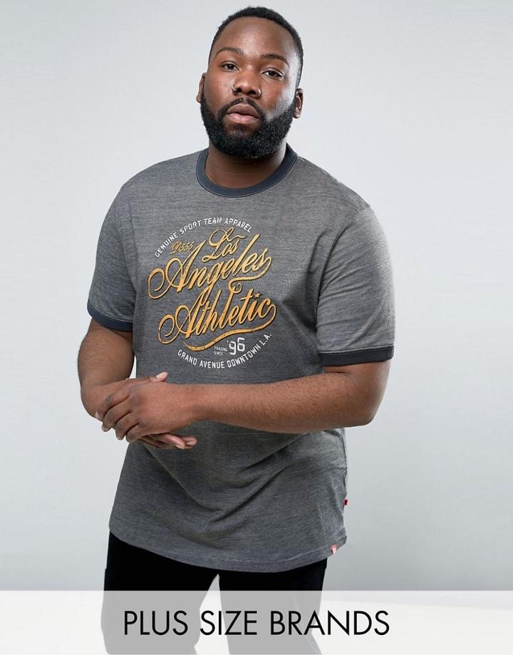 Duke Plus T-shirt With La Print In Gray Stripe - Gray