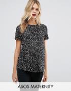 Asos Maternity T-shirt With Scattered Embellishment - Black