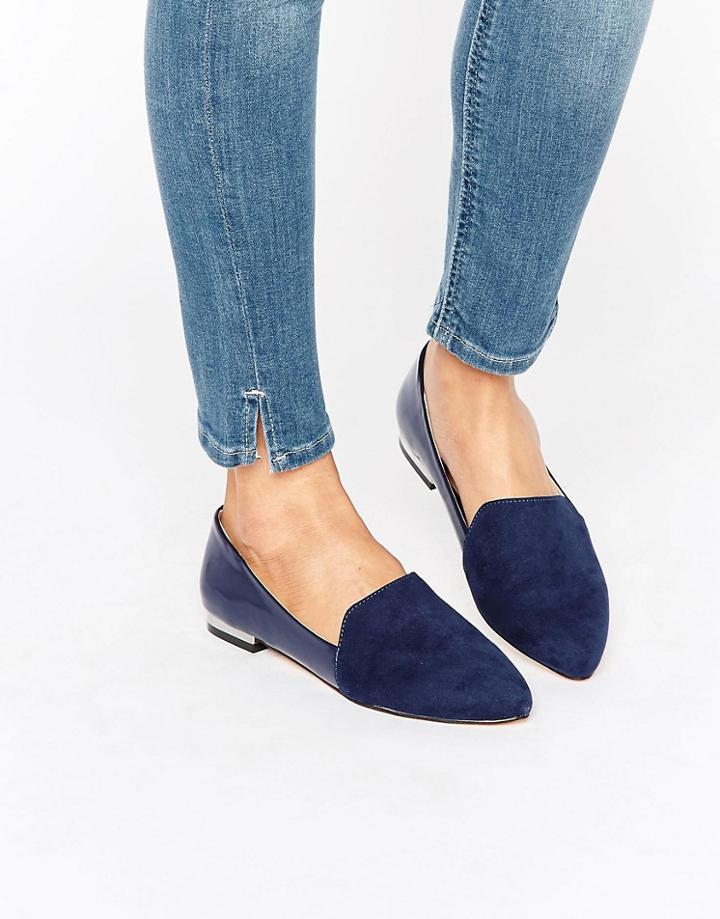London Rebel Point Flat Shoes - Blue