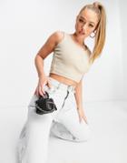 I Saw It First Button Detail Crop Top In Stone-neutral