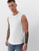 Only & Sons Dropped Shoulder Tank In Oversized Fit - White