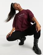 Il Sarto Oversized T-shirt In Burgundy-red
