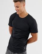 Only & Sons Longline Curved Hem T-shirt In Black