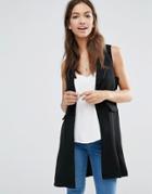 Vero Moda Lulu Longline Vest - Black