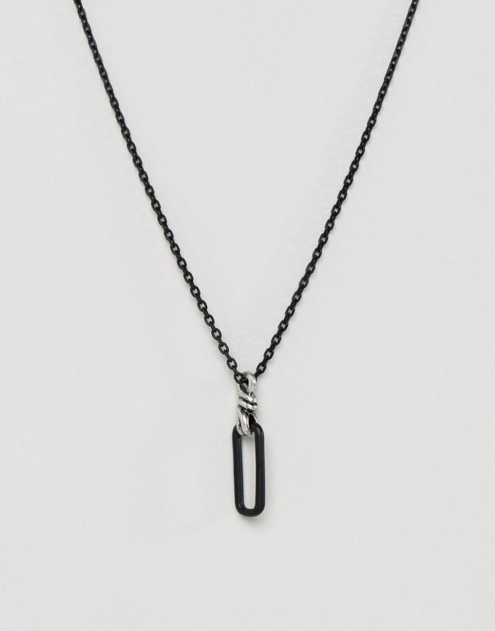 Icon Brand Pendant Necklace In Matte Black - Black