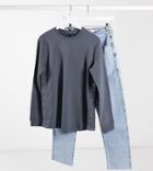 Asos Design Maternity Nursing Sweatshirt With Button Side In Charcoal-grey