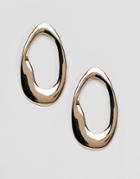 New Look Abstract Over-sized Hoop Earrings - Gold