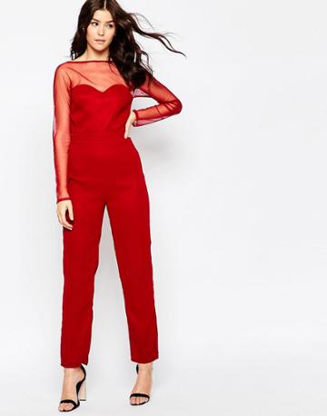Vlabel Oxford Jumpsuit - Red