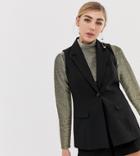 Miss Selfridge Tailored Suit Vest In Black - Black