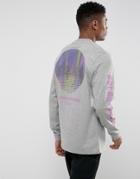 Asos Relaxed Long Sleeve T-shirt With High Shine Solar Print - Gray