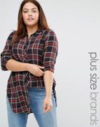 New Look Plus Plaid Check Shirt - Black