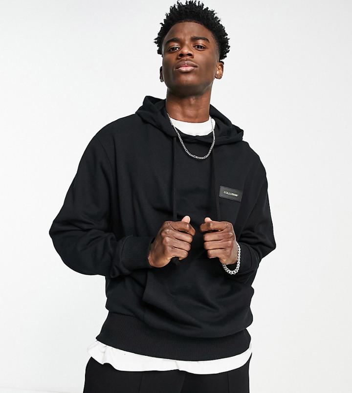 Collusion Branded Hoodie In Black