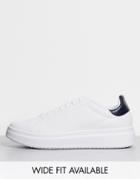Asos Design Sneakers With Chunky Sole And Contrast Heel In White