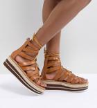 Sixty Seven Heeled Flatform Sandals - Tan