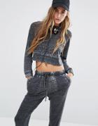Minkpink Move Washed Cropped Sweat - Gray