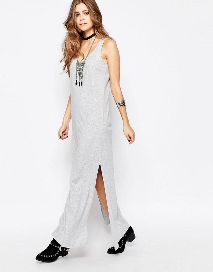 B.young Sleeveless Jersey Maxi Dress - Light Gray