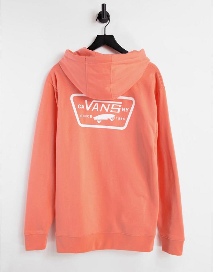Vans Full Patched Ii Back Print Hoodie In Coral-orange