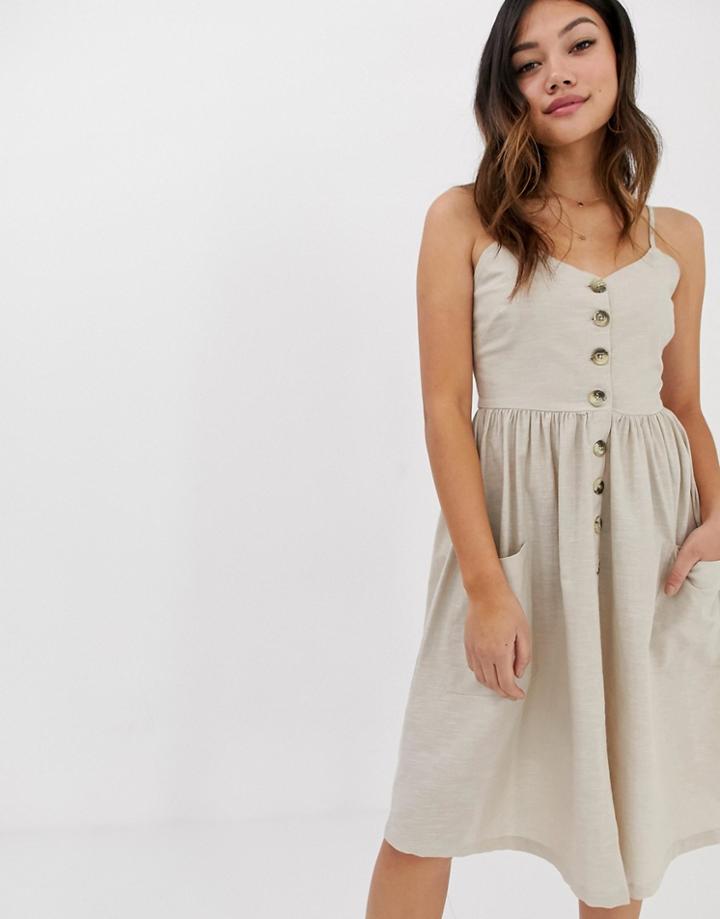 Brave Soul Leah Button Through Midi Dress