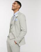 Asos Design Wedding Skinny Suit Jacket In Sage Green